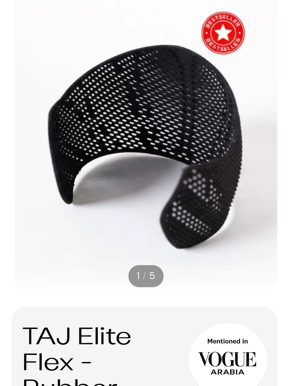 Elite Flex Rubber Headband - Black